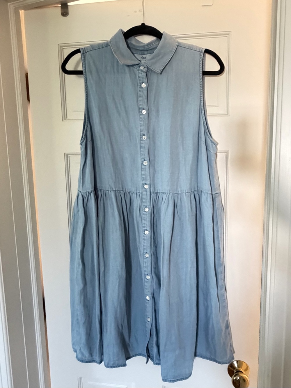 Ripe Maternity Sleeveless Bec Chambray Dress NWT